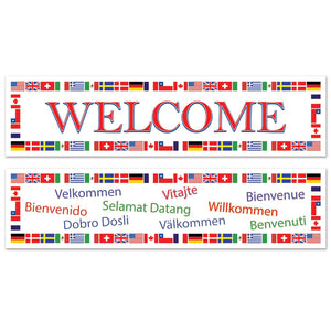 International Welcome Party Banners - Bulk 24 Pack