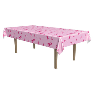 Pink Ribbon Party Tablecover - Bulk 12 Pack