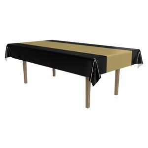 Black/Gold Party Tablecover - Bulk 12 Pack