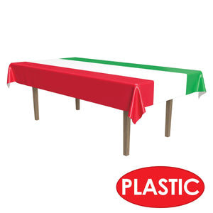 Bulk International Tablecover red, white, green (Case of 12) by Beistle