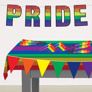 Bulk Rainbow Tablecover (Case of 12) by Beistle