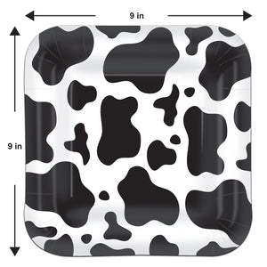 Bulk Cow Print Plates (Case of 96) by Beistle