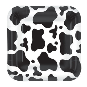 Cow Print Party Paper Plates 9 inch - Bulk 96 Pack