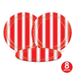 Red & White Stripes Plates