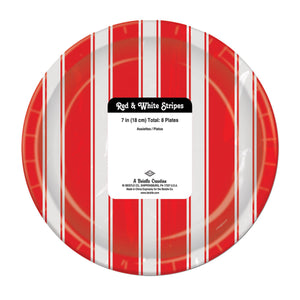 Red & White Stripes Plates