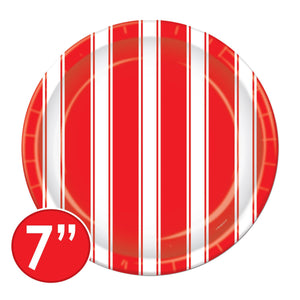 Red & White Stripes Plates