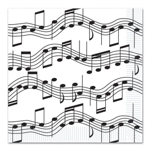 Musical Notes Party Luncheon Napkins - Bulk 192 Pack