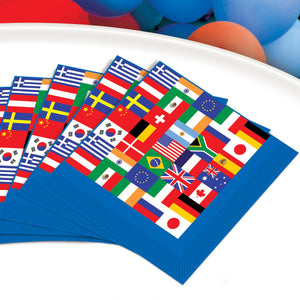 International Flag Luncheon Napkins ->