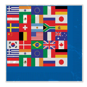 International Flag Luncheon Napkins ->