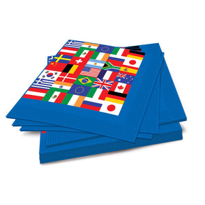 International Flag Luncheon Napkins ->