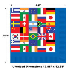 International Flag Luncheon Napkins ->