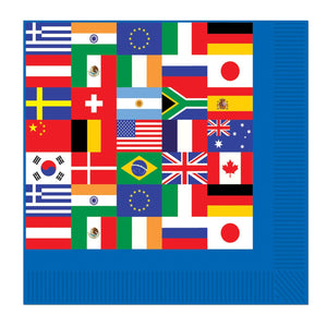 International Flag Party Luncheon Napkins - Bulk 192 Pack