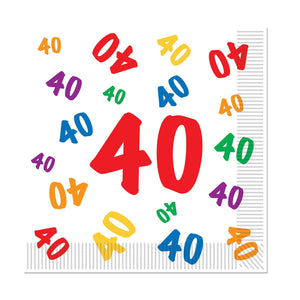 40th Birthday Party Luncheon Napkins - Bulk 192 Pack