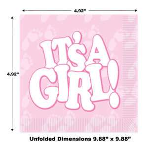 It's A Girl! Beverage Napkins