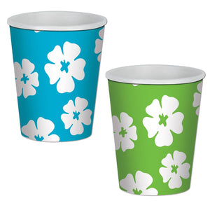 Luau Party Hibiscus Beverage Cups - Bulk 96 Pack