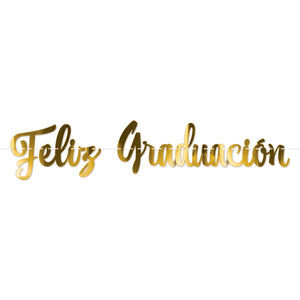 Foil Feliz Graduación Streamer - Bulk 12 Pack