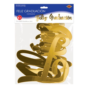 Beistle Bulk Foil Feliz Graduación Streamer - 12 Pack