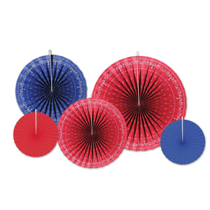 Bandana Accordion Party Paper Fans - Bulk/60 Fans