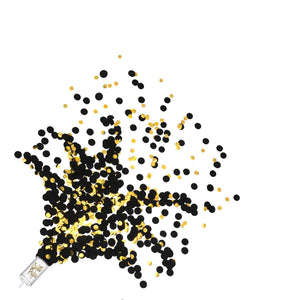 Push Up Confetti Party Poppers - black/gold - Bulk 96 Pack