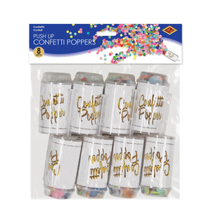 Bulk Multi-Color Push Up Confetti Poppers (Case of 96) by Beistle