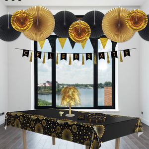 Black & Gold Pennant Banner