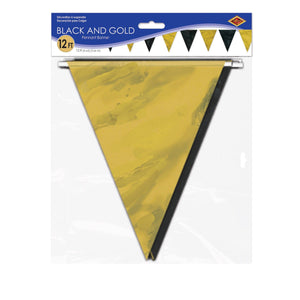 Black & Gold Pennant Banner