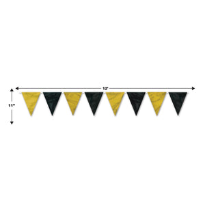 Black & Gold Pennant Banner