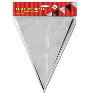 Black & Silver Pennant Banner