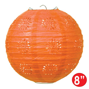 Lace Paper Lanterns Orange, 8 inch,, party supplies, decorations, The Beistle Company, General Occasion, Bulk, General Party Decorations, Paper Lanterns