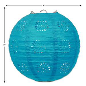 Lace Paper Lanterns Turquoise, 8 inch,, party supplies, decorations, The Beistle Company, General Occasion, Bulk, General Party Decorations, Paper Lanterns