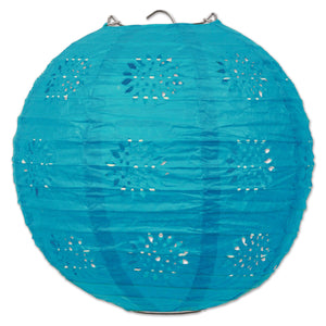 Party Lace Paper Lanterns Turquoise - Bulk 18 Pack