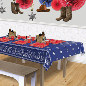 Bandana Tablecover, party supplies, decorations, The Beistle Company, Western, Bulk, Western Party Theme, Western Party Decorations