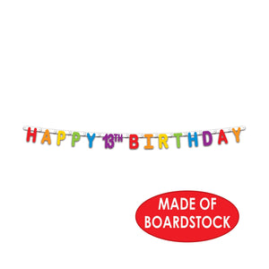 Happy 13th Birthday Streamer, party supplies, decorations, The Beistle Company, Birthday-AgeSpecific, Bulk, Birthday Party Supplies, Birthday Decorations, Birthday Party Streamers