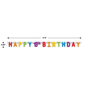 Happy 13th Birthday Streamer, party supplies, decorations, The Beistle Company, Birthday-AgeSpecific, Bulk, Birthday Party Supplies, Birthday Decorations, Birthday Party Streamers