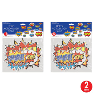 Bulk Hero Action Sign Cutouts (Case of 144) by Beistle