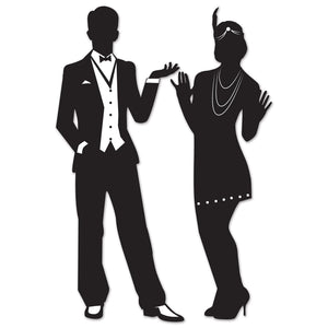 Roaring 20's Party Silhouettes - Bulk 24 Pack