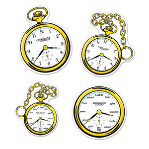 Clock Party Cutouts - Bulk 48 Pack