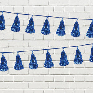 Bulk Metallic Tassel Garland - blue (Case of 12) by Beistle