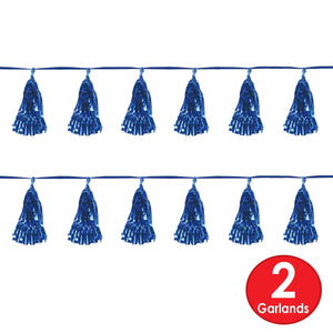 Bulk Metallic Tassel Garland - blue (Case of 12) by Beistle