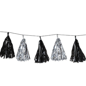 Bulk Black and Silver Metallic Tassel Garland (Case of 12) by Beistle