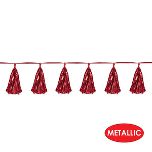 Bulk Metallic Tassel Garland - red (Case of 12) by Beistle