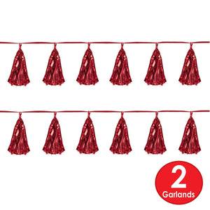 Bulk Metallic Tassel Garland - red (Case of 12) by Beistle