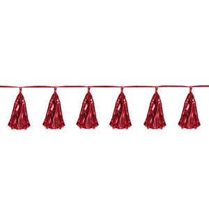 Metallic Party Tassel Garland - red - Bulk 12 Pack