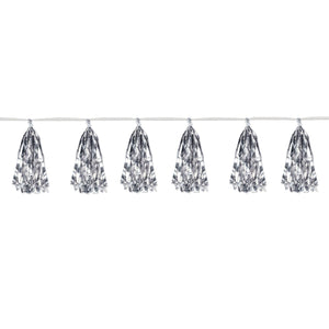 Metallic Party Tassel Garland - silver - Bulk 12 Pack