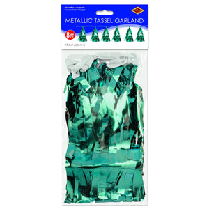 Bulk Metallic Tassel Garland - Turquoise (Case of 12) by Beistle