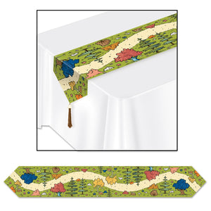 Printed Woodland Friends Party Paper Table Runner - Bulk 12 Pack