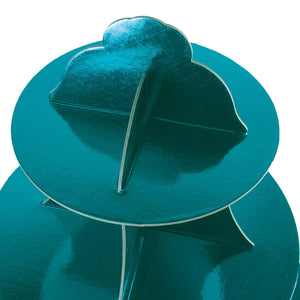 Bulk Metallic Cupcake Stand - Turquoise (Case of 12) by Beistle