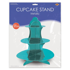 Bulk Metallic Cupcake Stand - Turquoise (Case of 12) by Beistle