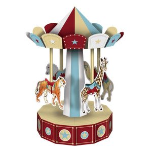 3-D Vintage Circus Carousel Party Centerpiece - Bulk 12 Pack