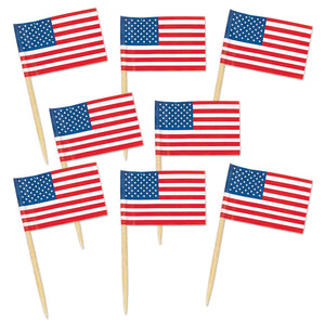 Packaged U S Flag Party Picks - Bulk/600 Picks